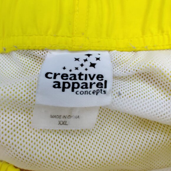 Men's Wave Board Shorts Yellow w/ Texas Logo Swimwear Swimsuit XXL - Picture 2 of 3